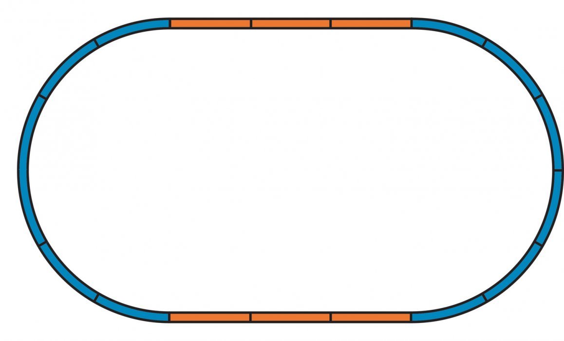 Bedding Extension sets for starter set Track A + 4 straight, HO, PIKO 55365