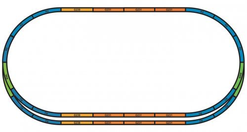 Bedding Extension sets for starter set Track A+E, HO, PIKO 55367