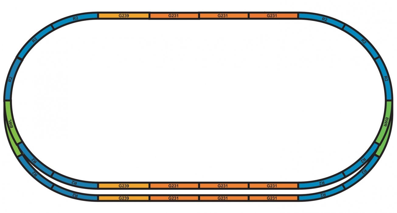 Bedding Extension sets for starter set Track A+E, HO, PIKO 55367