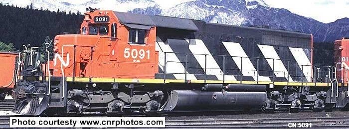 GMD SD40 No Dynamic Brakes - LokSound & DCC - Executive Line -- Canadian National 5089 (black, red, white Seargent Stripes, Ditc
