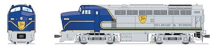 Baldwin RF16A Sharknose A - Sound & DCC - Paragon4(TM) -- Delaware & Hudson 1216 (Warbonnet, silver, blue, yellow), HO, Broadway