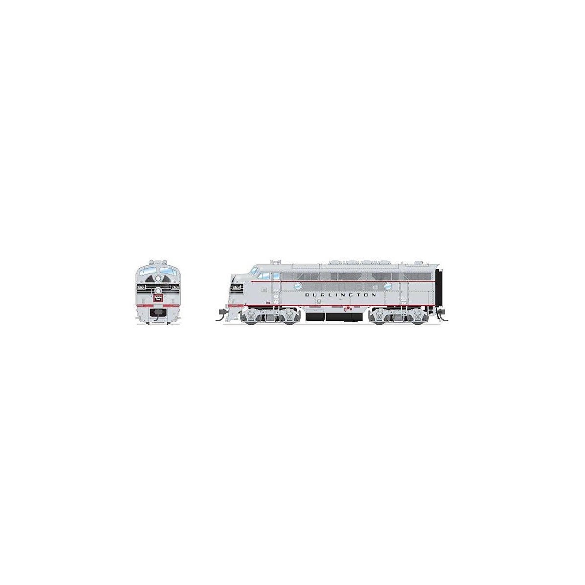EMD F3A - Sound and DCC - Paragon4(TM) -- Chicago, Burlington & Quincy 9960C (silver, black, red), HO, Broadway Limited Imports 