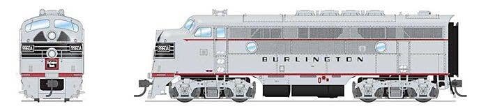 EMD F3A - Sound and DCC - Paragon4(TM) -- Chicago, Burlington & Quincy 9960C (silver, black, red), HO, Broadway Limited Imports 