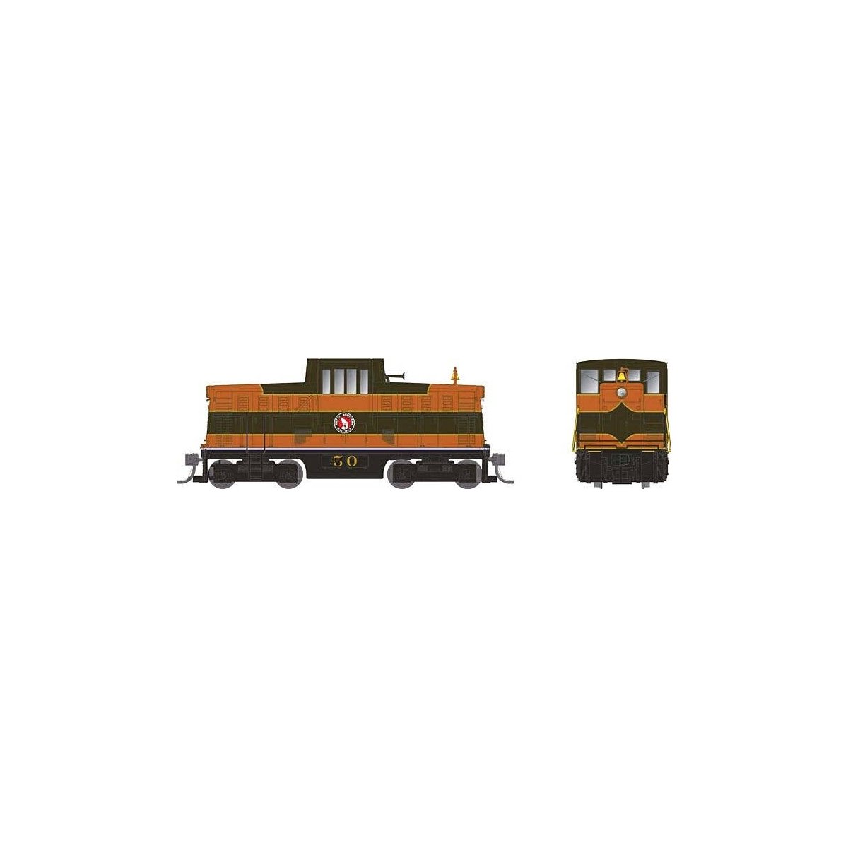 GE 44-Tonner - Sound and DCC -- Great Northern 50 (Omaha Orange, Pullman Green), HO, Rapido Trains Inc 48548