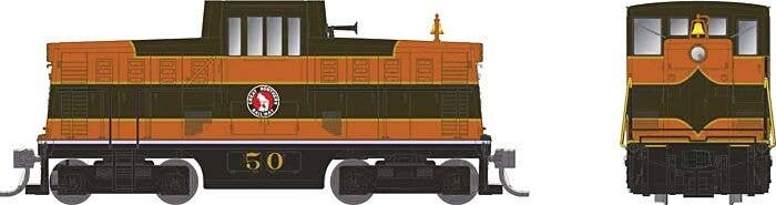 GE 44-Tonner - Sound and DCC -- Great Northern 50 (Omaha Orange, Pullman Green), HO, Rapido Trains Inc 48548
