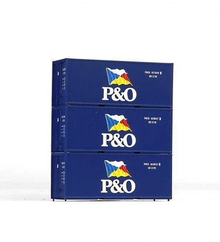 3-Piece Set 20 Container P&O, HO, PIKO 56200