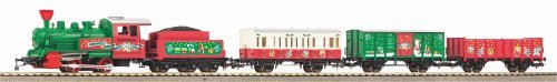 Starter Set Christmal Steam loco+ 3 Coaches, PIKO A-Track w. Railbed, HO, PIKO 57081