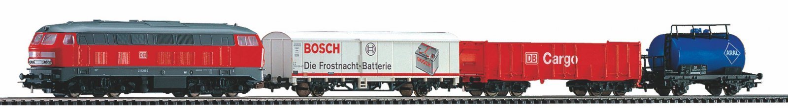 Starter Set Freight Train DB Cargo, PIKO A-Track w. Railbed, HO, PIKO 57154