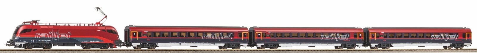 Start Set Railjet ÖBB + Roadbed, HO, PIKO 57178