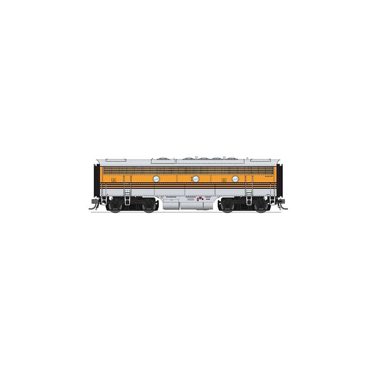 EMD F7B Phase I w/Sound & DCC - Paragon3 -- Denver & Rio Grande Western 5603 (5-Stripe silver, Aspen Gold), HO, Broadway Limited