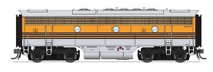 EMD F7B Phase I w/Sound & DCC - Paragon3 -- Denver & Rio Grande Western 5603 (5-Stripe silver, Aspen Gold), HO, Broadway Limited