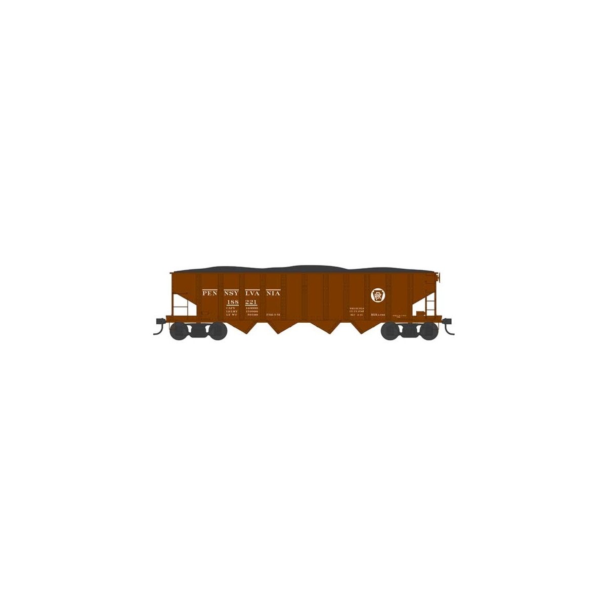 Class H21a 4-Bay Hopper - Ready to Run - Pennsylvania Railroad - H0 - Walthers 6-43027