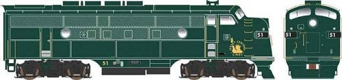 EMD F3A Phase 2 w/LokSound & DCC - Executive Line -- Central Railroad of New Jersey 58 (Sea Green, yellow Liberty Logo), HO, Bow