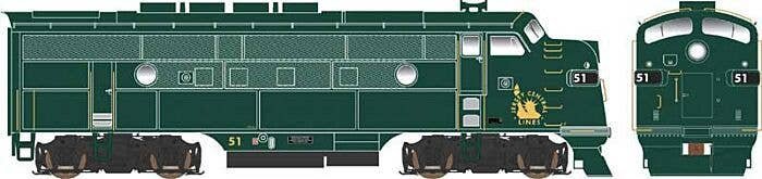 EMD F3A Phase 2 w/LokSound & DCC - Executive Line -- Central Railroad of New Jersey 58 (Sea Green, yellow Liberty Logo), HO, Bow
