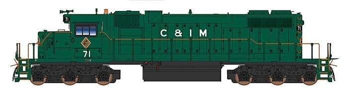 EMD SD38-2 w/Loksound & DCC -- Chicago & Illinois Midland (green, red, white), HO, Intermountain Railway Company 493303S