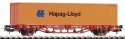 Flat Car w/Cont. Hapag Lloyd, HO, PIKO 57700
