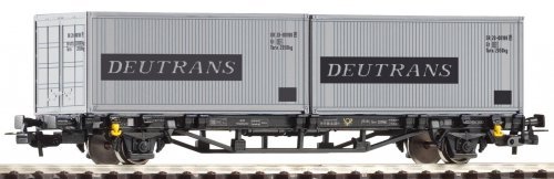 Flatcar w/2x Containers Deutrans DR IV, HO, PIKO 57747