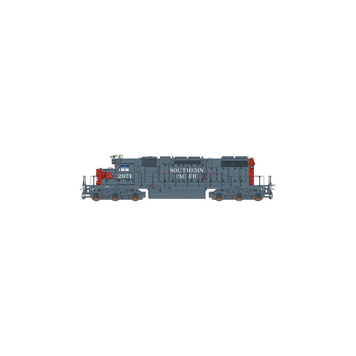 EMD SD38-2 w/Loksound & DCC -- Southern Pacific (gray, red), HO, Intermountain Railway Company 493308S