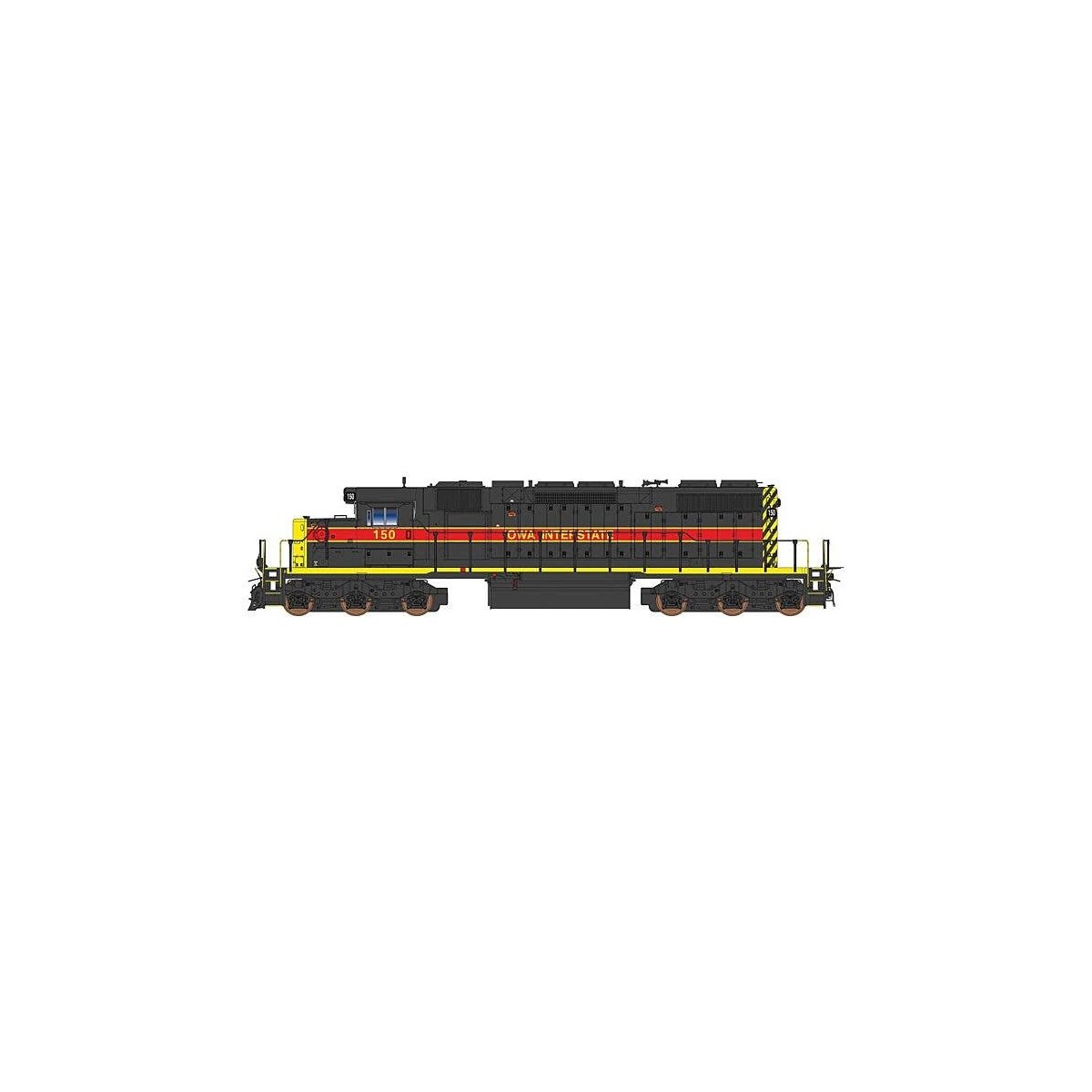 EMD SD38-2 w/Loksound & DCC -- Iowa Interstate (black, red, yellow), HO, Intermountain Railway Company 493310S