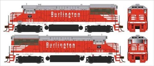 GE U25B Phase IIb - LokSound and DCC -- Chicago, Burlington & Quincy 103 (Chinese Red, gray, white), HO, Bowser Manufacturing Co