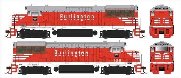 GE U25B Phase IIb - LokSound and DCC -- Chicago, Burlington & Quincy 103 (Chinese Red, gray, white), HO, Bowser Manufacturing Co