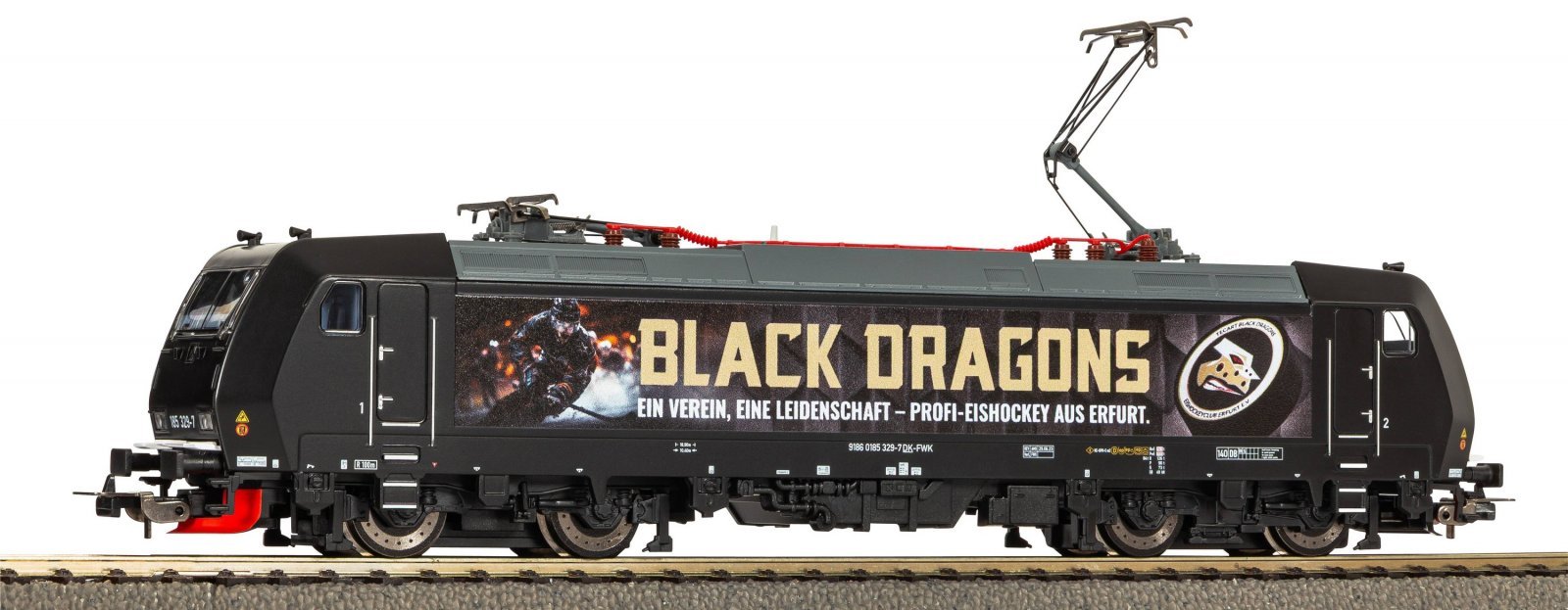 Electric Locomotive 185 329 Black Dragons VI + DSS PluX22, HO, PIKO 57877