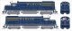 GE U25B Phase IIa - LokSound and DCC -- Wabash 505 (blue, yellow, gray), HO, Bowser Manufacturing Co. 25182