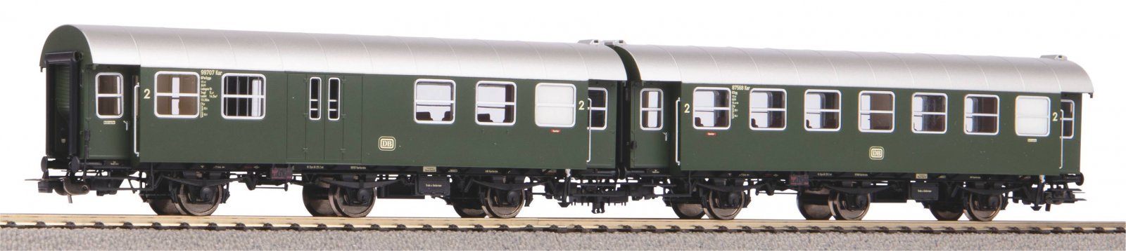 2 pc.B3yg + BD3yg Rebuilt car set DB III, HO, PIKO 58242