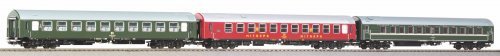 3 pc. D 244 Passenger car set Brest Köln 2 DR IV, HO, PIKO 58245