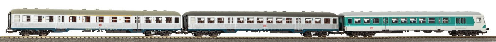 3 pc. Commuter train passenger car set DB V, HO, PIKO 58250