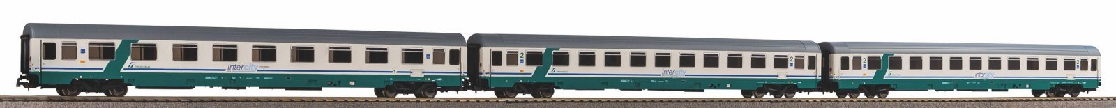 3 pc.Eurofima Passenger car set XMPR Intercity FS V, HO, PIKO 58252