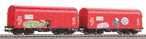2 pc. Tarp car set w/graffiti Caib NS V, HO, PIKO 58257