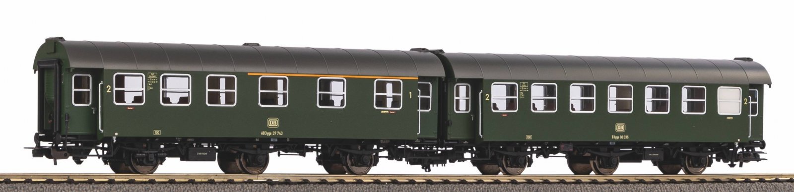 2-Piece Set Rebuilt Car AB3yg + B3yg DB IV, HO, PIKO 58265