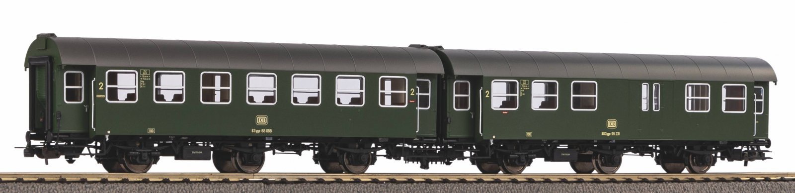 2-Piece Set Rebuilt Car B3yg + BD3yg DB IV, HO, PIKO 58267