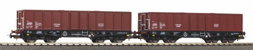 2-Piece Set open Freight Car 401zk PKP VI, HO, PIKO 58272