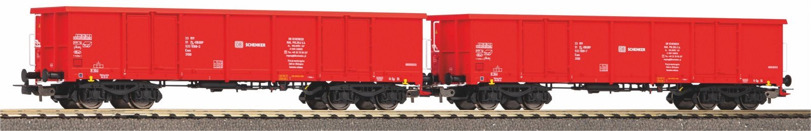 2-pk Eaos Gondolas DB Schenker Rail Polska VI, HO, PIKO 58280