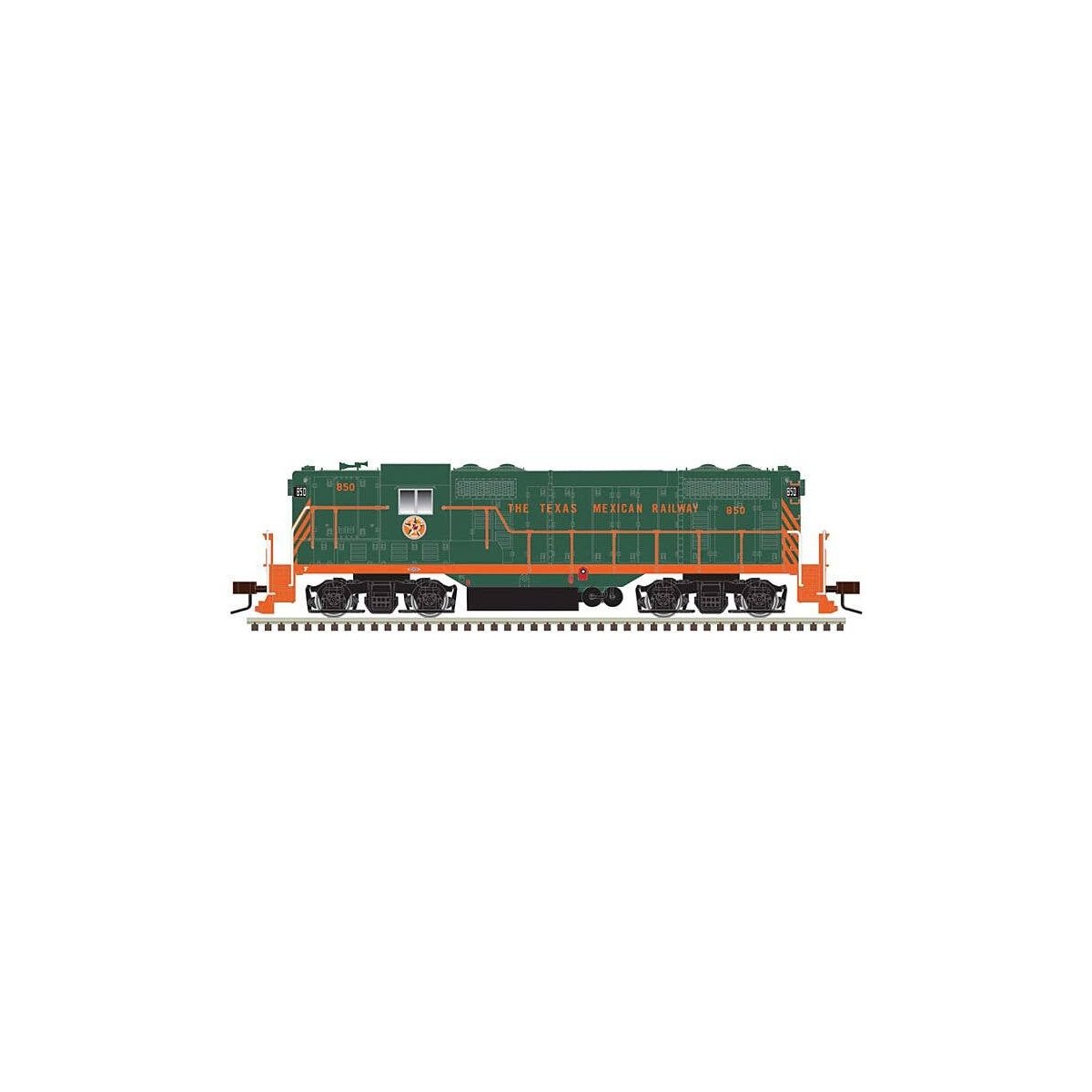 EMD GP7 - ESU Sound and DCC - Classic(R) Gold -- Texas Mexican Railway 852 (green, orange), HO, Atlas Model Railroad Co. 1000396