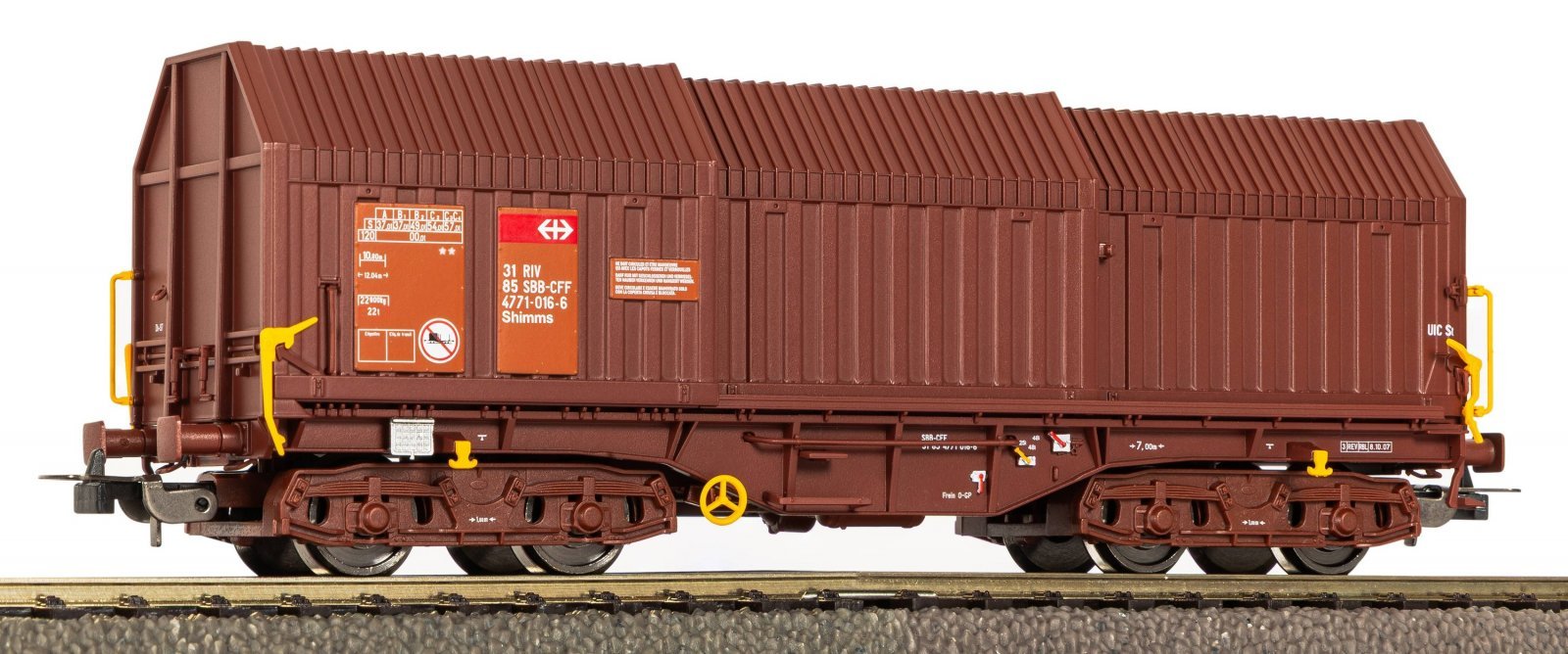 Telescopic Hood Car brown SBB VI, HO, PIKO 58481