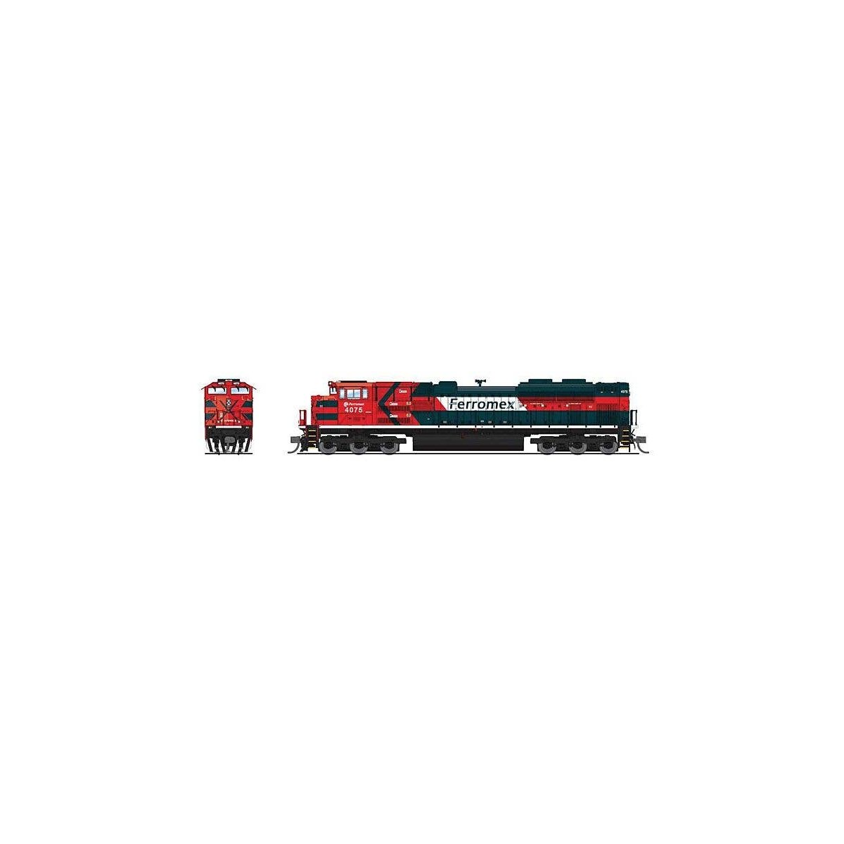 EMD SD70ACe - Sound and DCC - Paragon4(TM) -- Ferromex 4075 (green, orange, white), N, Broadway Limited Imports 8420