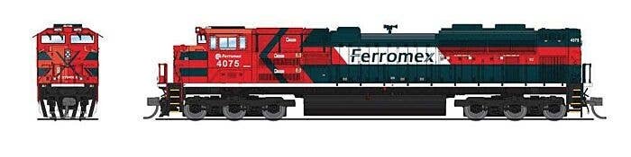 EMD SD70ACe - Sound and DCC - Paragon4(TM) -- Ferromex 4075 (green, orange, white), N, Broadway Limited Imports 8420
