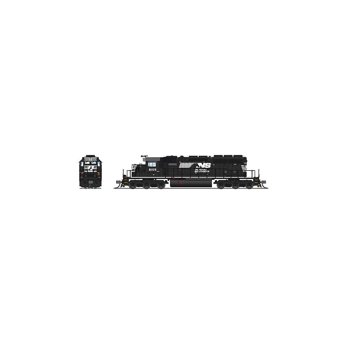 EMD SD40-2 Low-Nose - Sound and DCC - Paragon4(TM) -- Norfolk Southern 6128 (black, white, Horse Head Logo), N, Broadway Limited