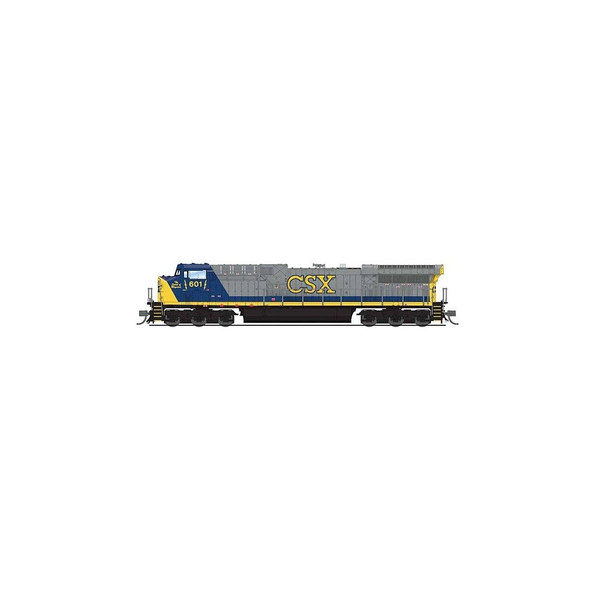 GE AC6000CW - Sound & DCC - Paragon4(TM) -- CSX Transportation 601 (YN2 gray, blue, yellow), N, Broadway Limited Imports 8573