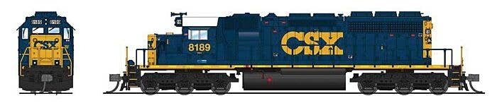 EMD SD40-2 Low-Nose - Sound and DCC - Paragon4(TM) -- CSX 8189 (YN3, blue, yellow, white), N, Broadway Limited Imports 7959