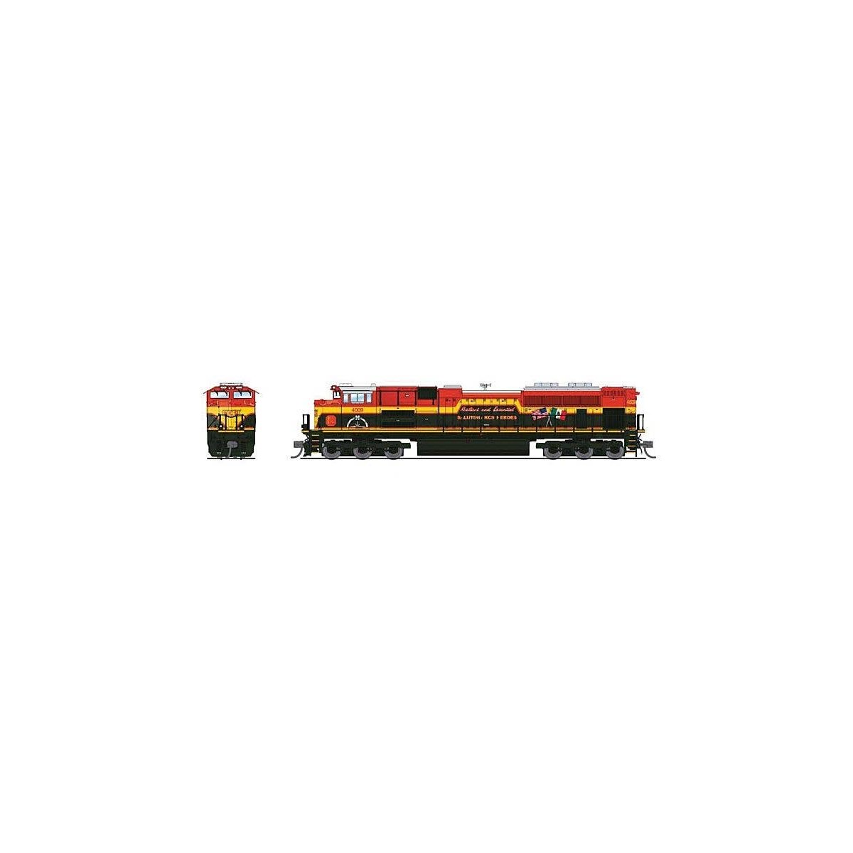 EMD SD70ACe - Sound and DCC - Paragon4(TM) -- Kansas City Southern de Mexico 4009 (Heroes Commemorative, red, black, yell, N, Br
