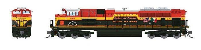EMD SD70ACe - Sound and DCC - Paragon4(TM) -- Kansas City Southern de Mexico 4009 (Heroes Commemorative, red, black, yell, N, Br