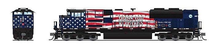 EMD SD70ACe - Sound and DCC - Paragon4(TM) -- Montana Rail Link 4407 (Veterans Tribute, blue, white, red), N, Broadway Limited I