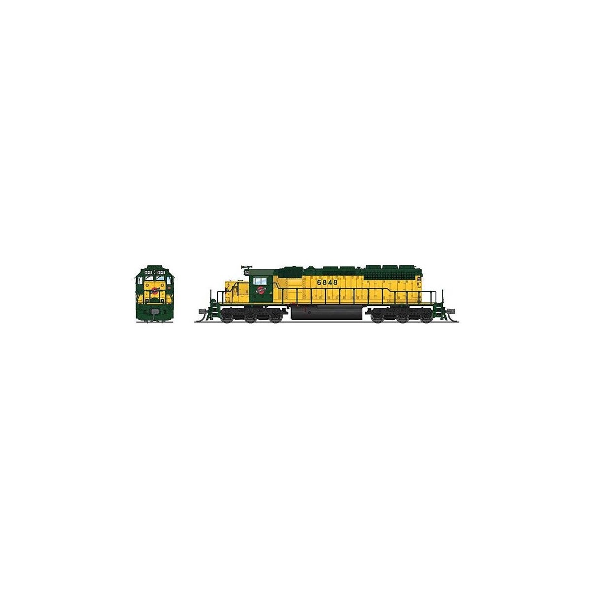 EMD SD40-2 Low-Nose - Sound and DCC - Paragon4(TM) -- Chicago & North Western 6867 (traditional yellow, green), N, Broadway Limi