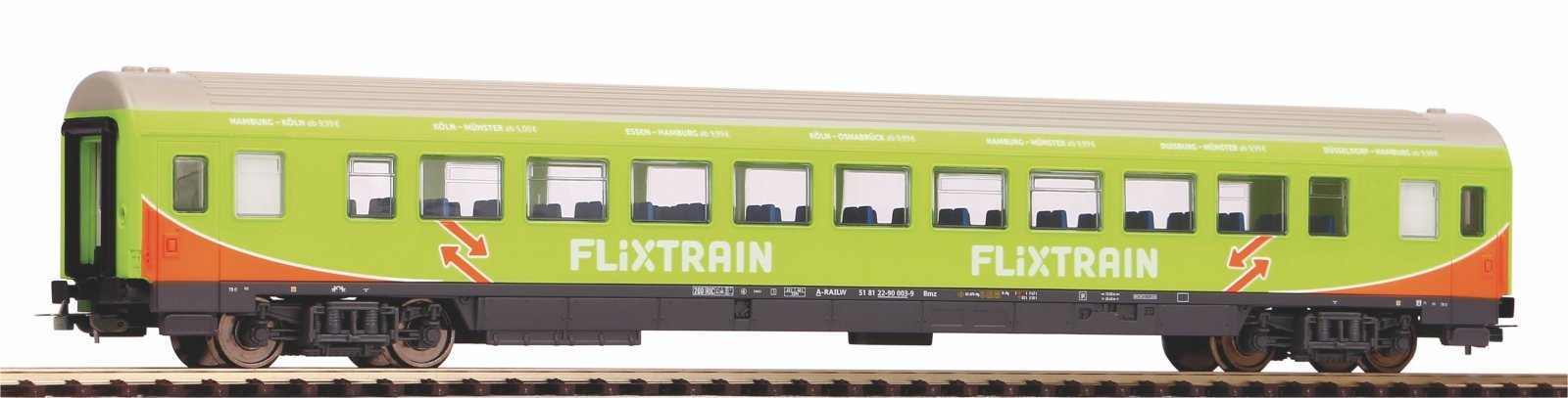 Express train passenger car Flixtrain VI, HO, PIKO 58678