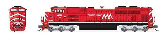EMD SD70ACe - Sound and DCC - Paragon4(TM) -- Vermont Railway 431 (red, white), N, Broadway Limited Imports 8431