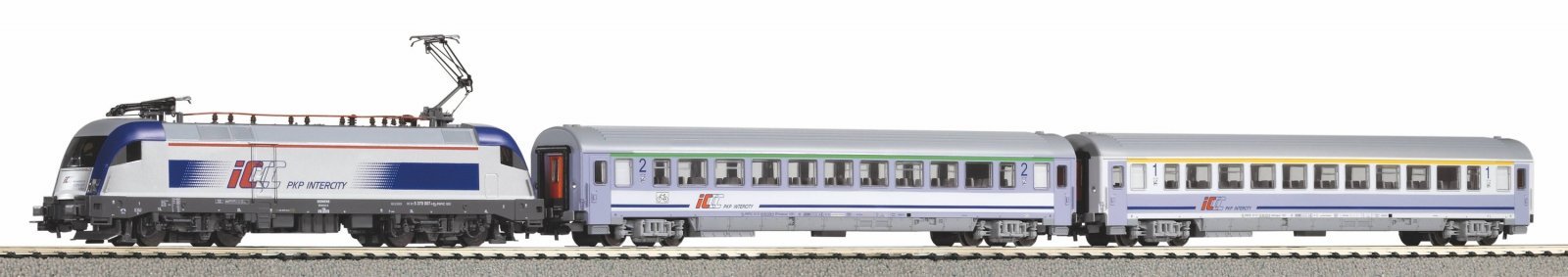 PIKO SmartControl WLAN Set with Track with Roadbed PKP Intercity V Passenger Train, HO, PIKO 59103